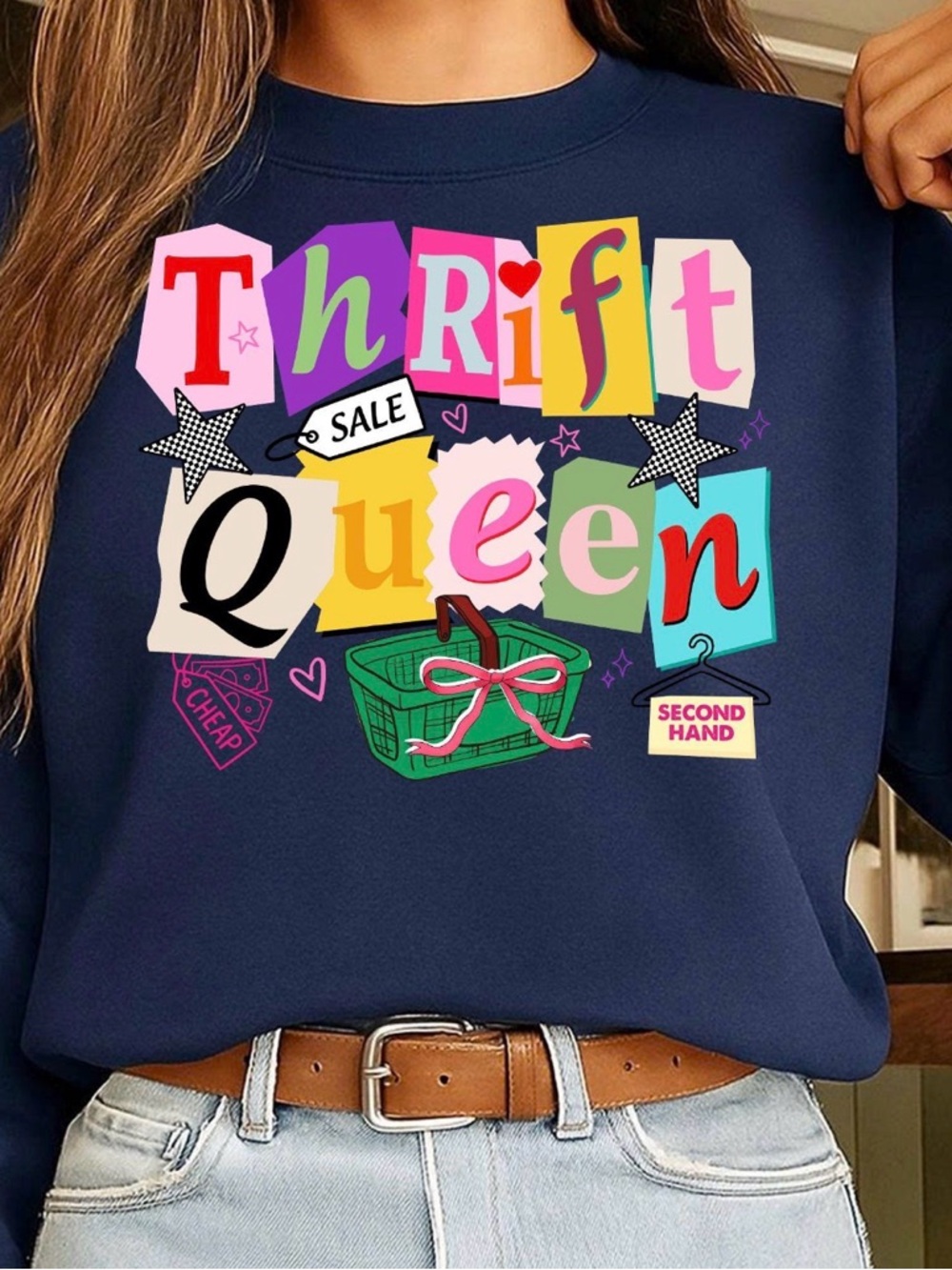 Handmade Thrift Queen Graphic Sweatshirt
